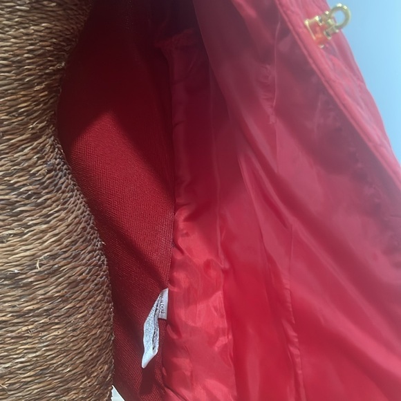 Nygard Collection Red leather jacket with knit sleeves-Medium 10-12 - Picture 9 of 12